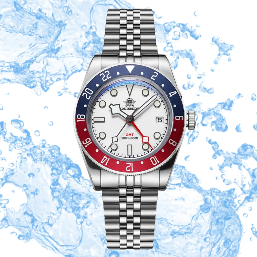 Altavaro Polaris White Blue GMT 200 Addiesdive