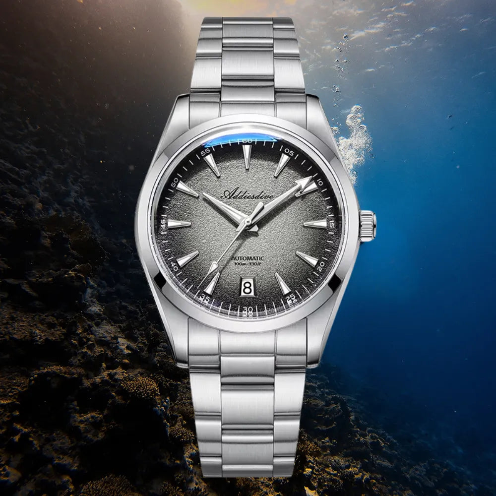 Relógio Automático Masculino 39mm K1 NH35A Horizon Steel Shadow