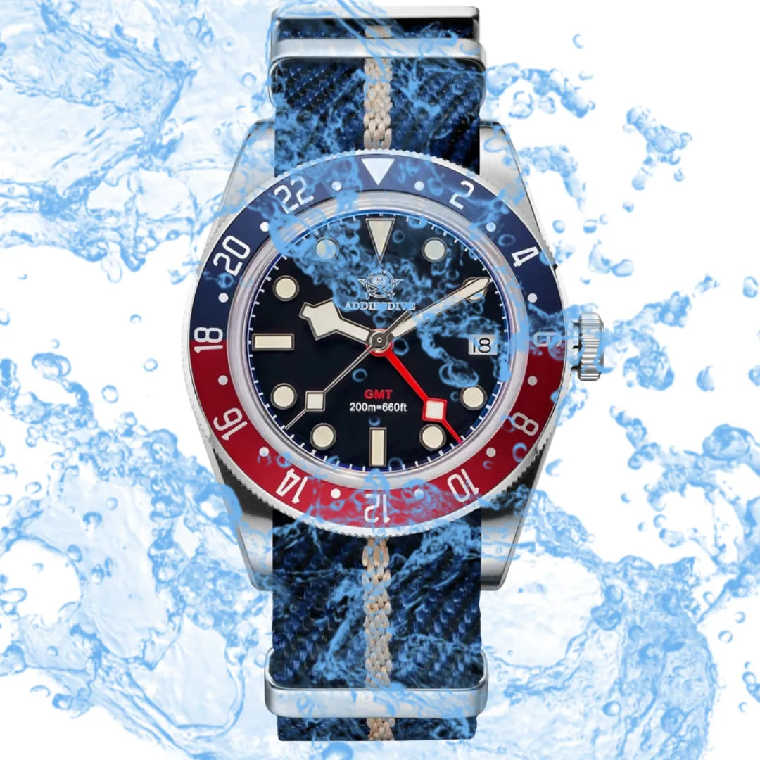 Altavaro Polaris Black Blue GMT 200 Addiesdive
