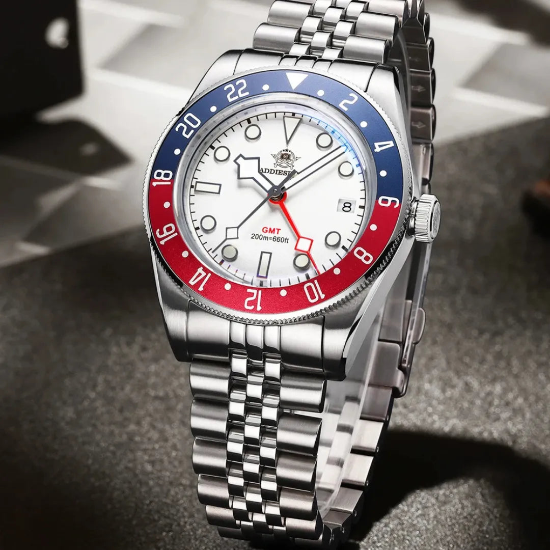 Altavaro Polaris White Blue GMT 200 Addiesdive